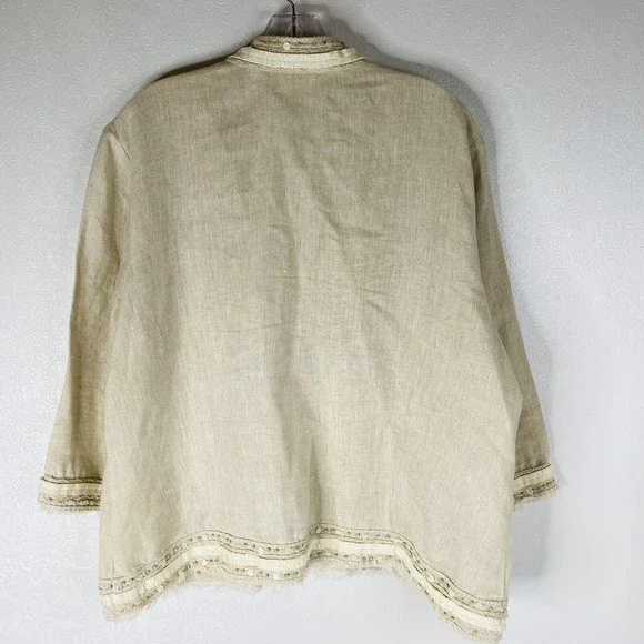 Chico’s Size 3 / XL Linen Blend Jacket - Picture 8 of 11